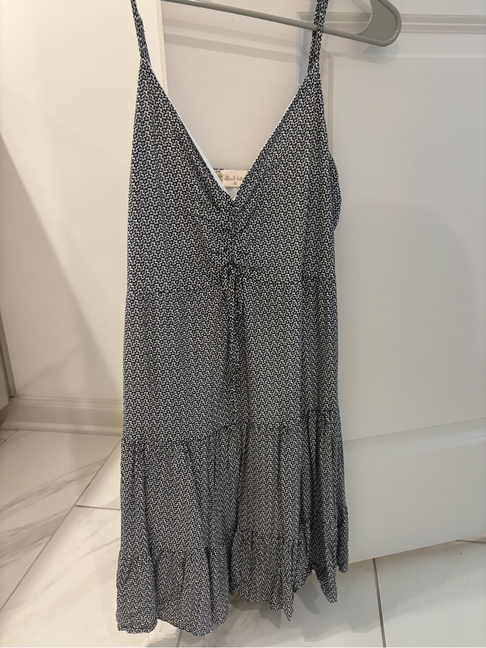 Altar'd State Black and White Mini Dress with Tie Front - Picture 2 of 3